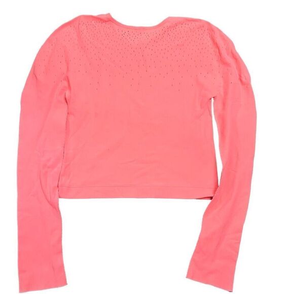 Fabletics Womens Cropped Long Sleeve Coral Workout Top Size Medium - Picture 5 of 5